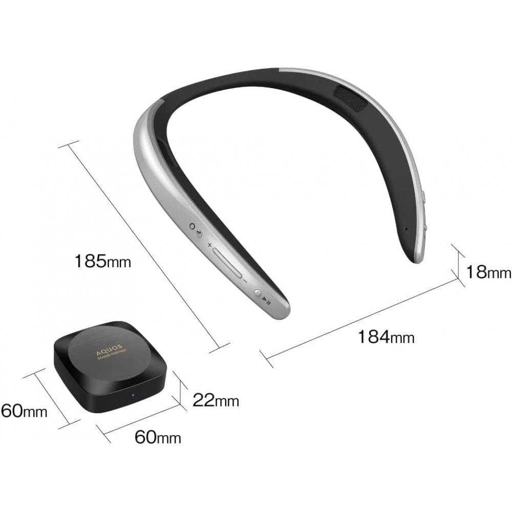 Sharp Welable Neck Speaker An Sc1 S aquoS Sound Partner Amazon Alexa Bluetooth Waterproof For Life  Silver