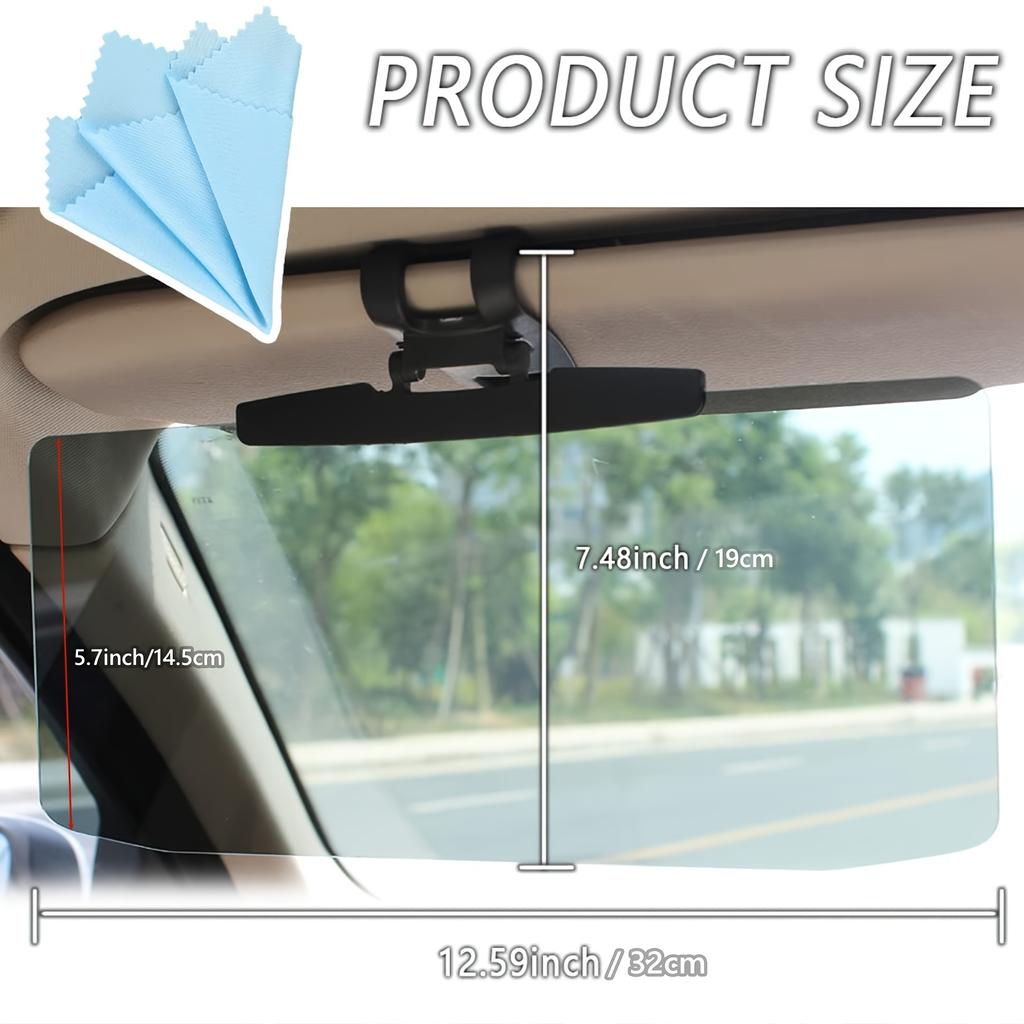 Anti Glare Polarized Car Sun Visor Extension, Blocking Stray Light, Reducing Snow Blindness and Ultraviolet Rays, Easy To Install On All Vehicles