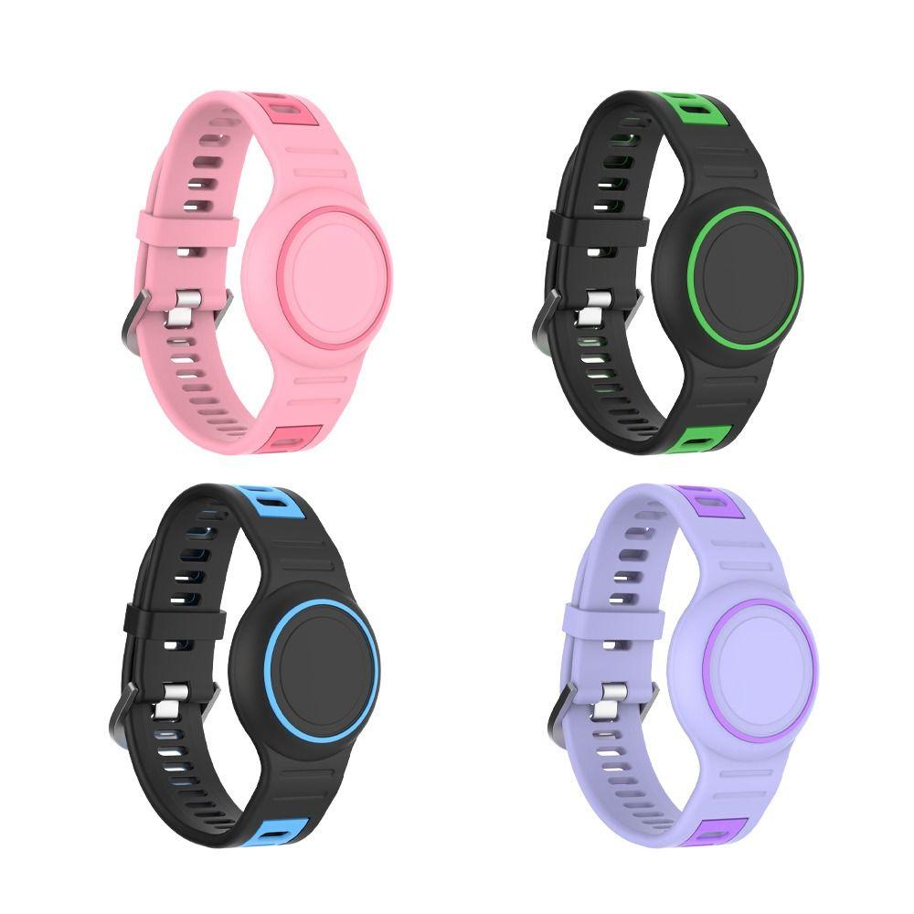 Silicone Watchband Bracelet Double Color Tracker Holder Strap for AirTag Tracker Accessories
