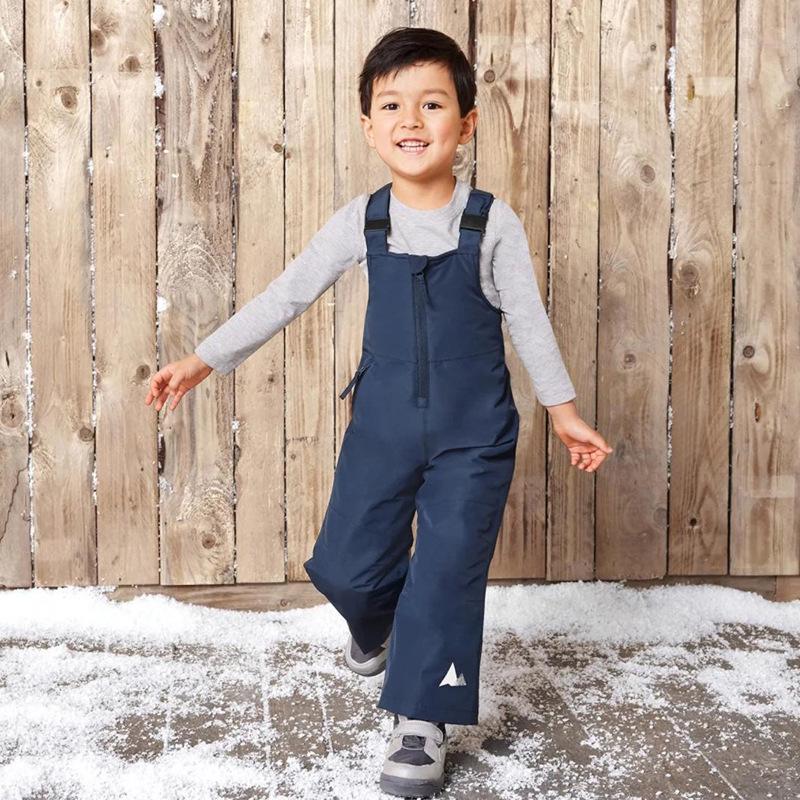 Детские водо- и ветронепроницаемые лыжные штаны с лямками 2025 года - Теплый утепленный комбинезон для активного отдыха