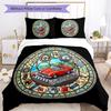 Road Trip Adventure Icons Pattern Bedding,Quilt Set Quilt Cover Pillowcase Home Birthday Gift (1*duvet cover+2*pillowcase,without core)