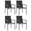 VidaXL Garden Chairs Set of 4 Black 55x61.5x90cm Textilene and Steel 3187085