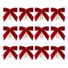12/24Pcs Red Small Velvet Christmas Bows DIY Gift Wrapping Crafts Red Christmas Bowknot Wedding Party Decoration