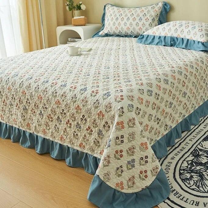 Новое высококачественное покрывало на кровать, двухслойная хлопчатобумажная конопляная пряжа, бытовые нескользящие утолщенные хлопковые простыни с зажимом, кружевные чехлы, одеяла