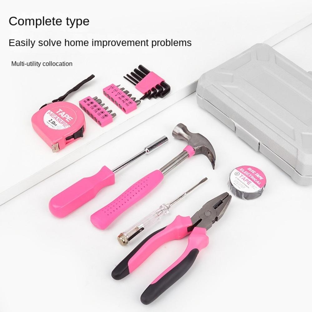24/13pcs Durable Repair Tool Kit with Plastic Toolbox Essentials DIY Tool Hand Tool Set Household