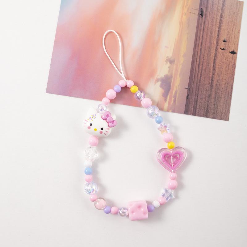 Pink Bow Dopamine Phone Lanyard: Anti-Lost Electroplated Chain Wrist Strap