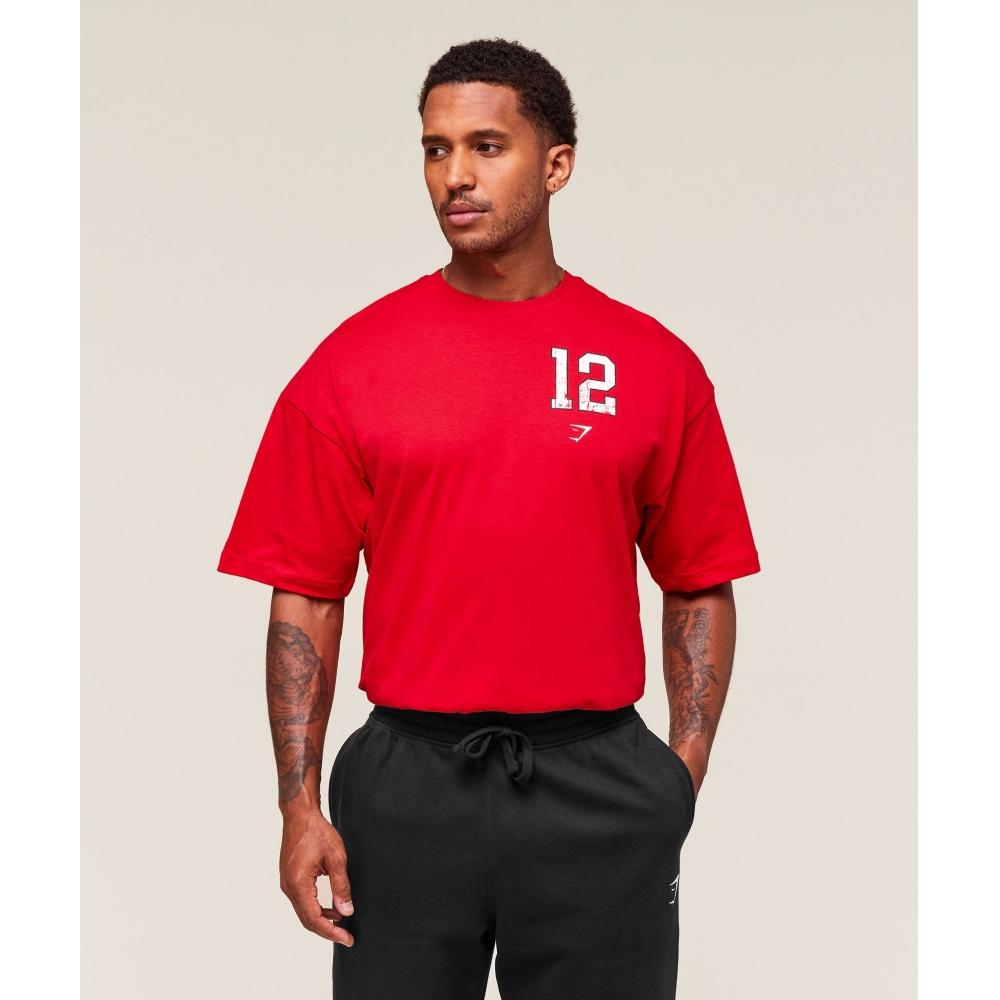 Gymshark Кампус футболка спортивная красная A4b2j Rb6z