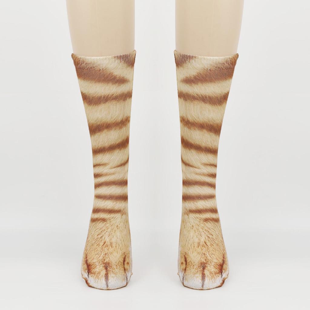 3D Animal Feet Simulation Socks: Funny Leopard Print for Adults & Kids