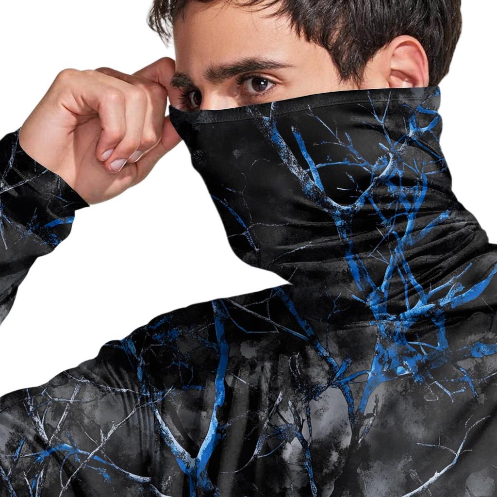 Мужская рубашка с маской Легкая с длинным рукавом Капюшон Для пеших прогулок Рыбалки Для выступлений