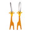 [Q9706] — Оранжевые серьги-кольца ручной работы «Марионетки» (жираф) — 18 мм — 30x9 мм