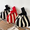 Shoulder Bag New Wide Striped Handmade High Capacity Knitted Handbag Minimalist Tote Bag for Women Reusable Shopping Bag