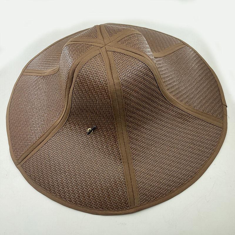 Foldable Straw Hat Practical Sun Protection Farming Beach Hat Large Eaves Fan Cap Hexagonal Hat Fan Cap