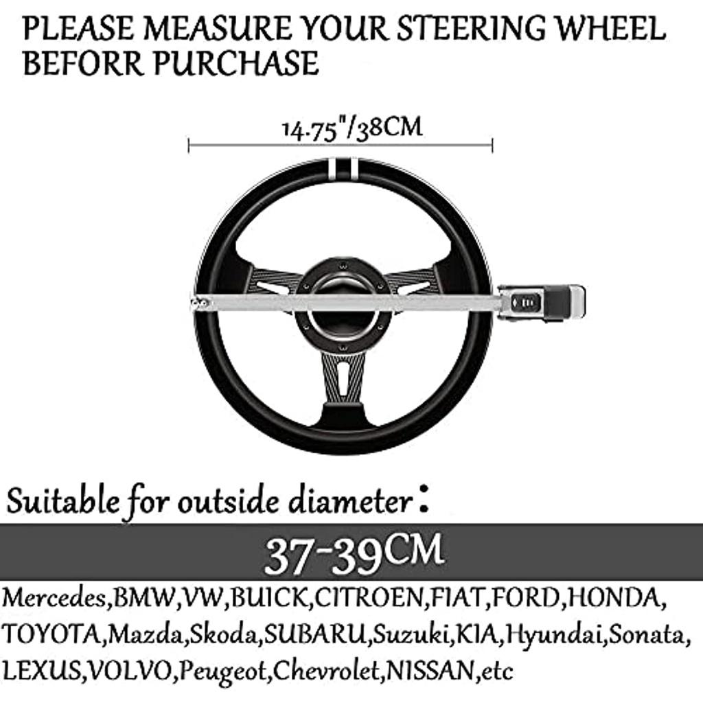 Универсальный автоматический чехол на руль Прочный чехол на руль из натуральной кожи 38 см/15 дюймов Противоскользящий чехол на руль Рулевое колесо Pr