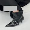 Острый носок женские ботильоны дизайнерские модные туфли на каблуках новые сексуальные гладиаторские ботинки челси туфли-лодочки готическая женщина сапатос