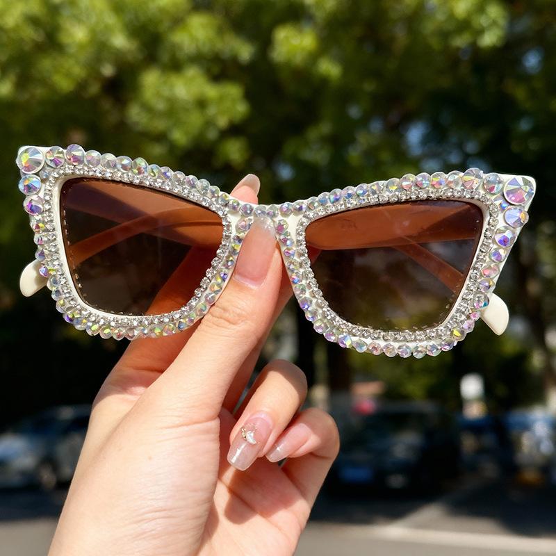 Diamond-Encrusted Large-Frame Sunglasses For Men And Women Fashion Sunglasses