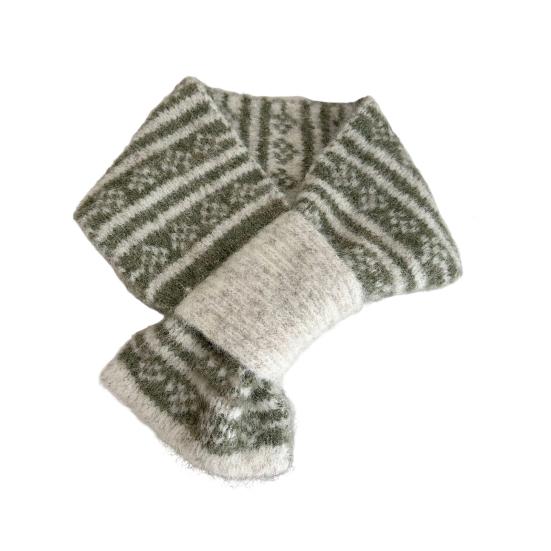 Winter Scarf Small Hole Design Thickened Warm Print Scarf Windproof Cold-Resistant Women Neck Warmer