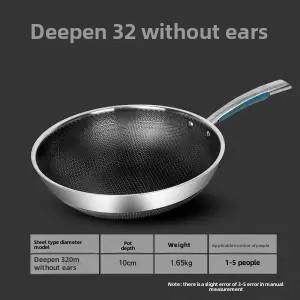 316 Stainless steel wok Non-stick cooker less oil smoke induction cooker gas stove Universal stainless steel wok health wok