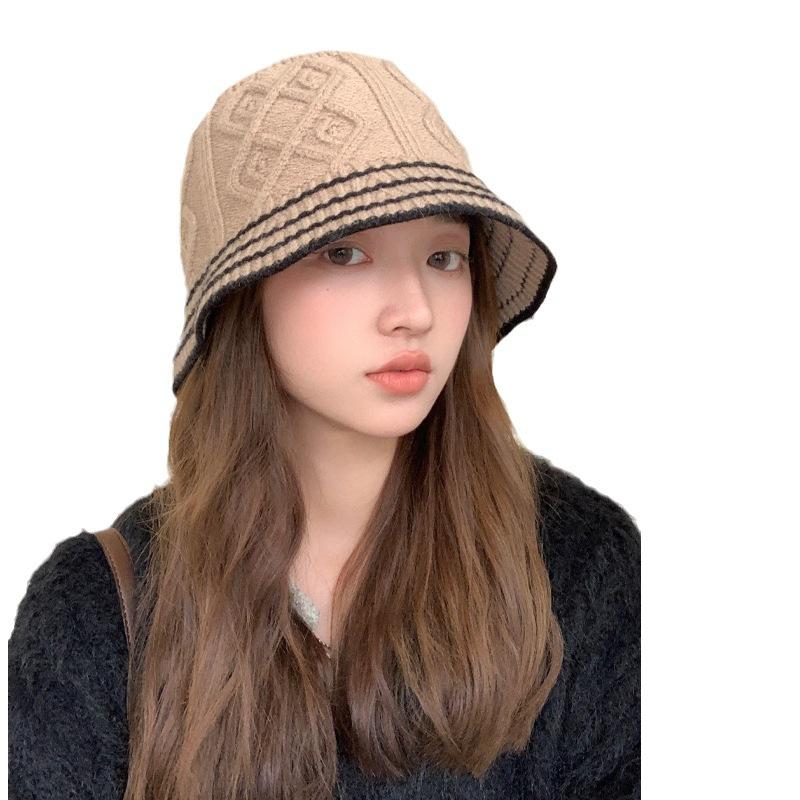 Шапка женская вязаная шерстяная шапка ручной работы шляпа-панама по-прежнему призвана демонстрировать чувство маленького лица шляпа-тазик зимняя шляпа-панама
