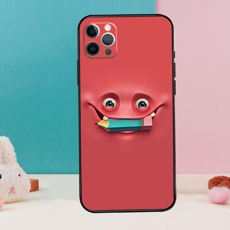 3D забавное лицо Милый чехол для телефона для iPhone 17 Air 16 15 13 12 11 14 Pro Max 12 13 mini 15 16 Plus 16e Чехол