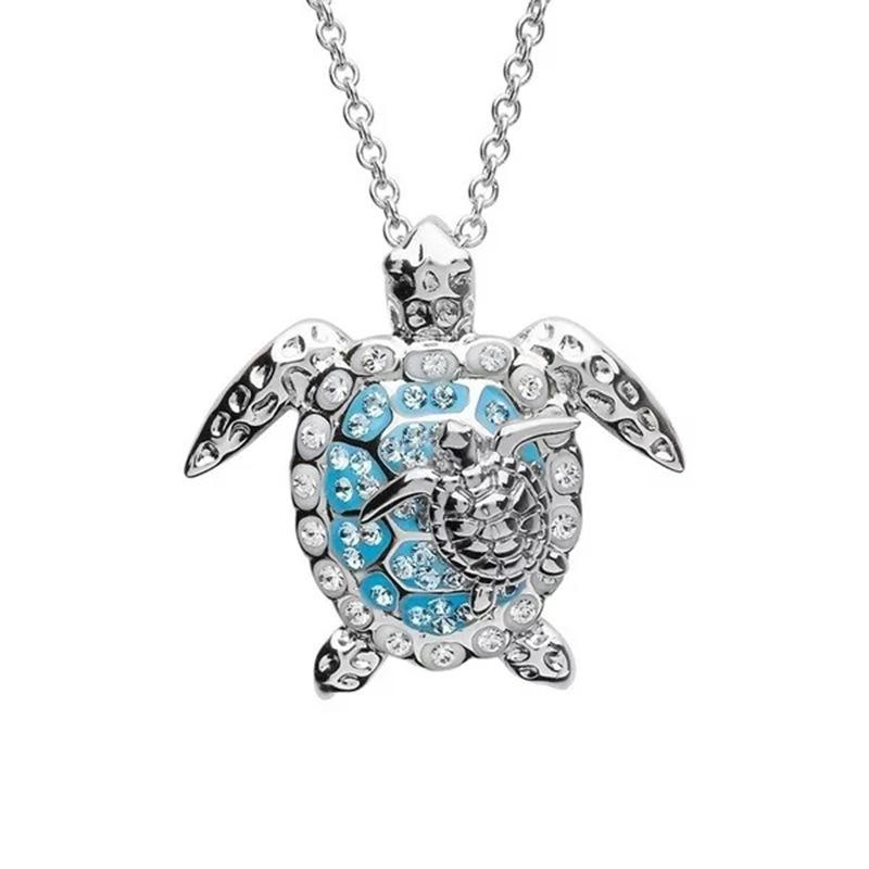 Sea Stylish Turtle Necklace In Silver And Gold Perfect Animal Accessory Couples For