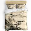 White Crane Pine Tree Art Printed Comfort Duvet Cover Pillow Case Home Textile Quilt Cover Boy Kid Teen Girl 3pcs Bedding Set