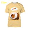 Men's Casual T-shirt Women Cute T-shirt Comfortable Couples Round 3D Printed Animal Guinea Pig Cute Printed T-shirt Summer