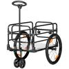 Cargo Trailer Handcart 130 x 64 x 103 cm Steel Black+Gray