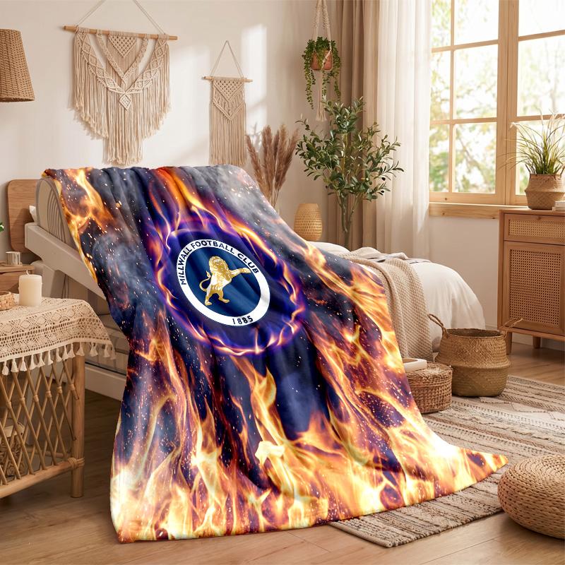 Millwall Football Print Flannel Blanket Soft Warm Sofa Bed Throw Blanket For Home Office Bedroom