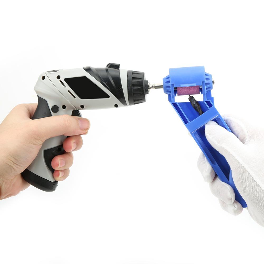 2pcs Blue /OrangeColor Portable Drill Bit Sharpener Drill Polishing