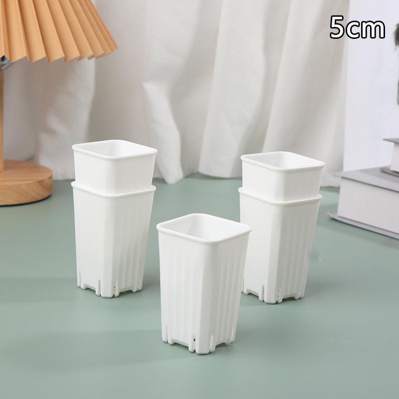 5Pcs Small Square Flowerpot Thickened Flower Succulents Plant Nursery Grow Pot