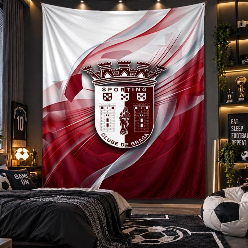 Wall Hanging Tapestry Braga FC Print Cloth for Living Room Bedroom Home Decor