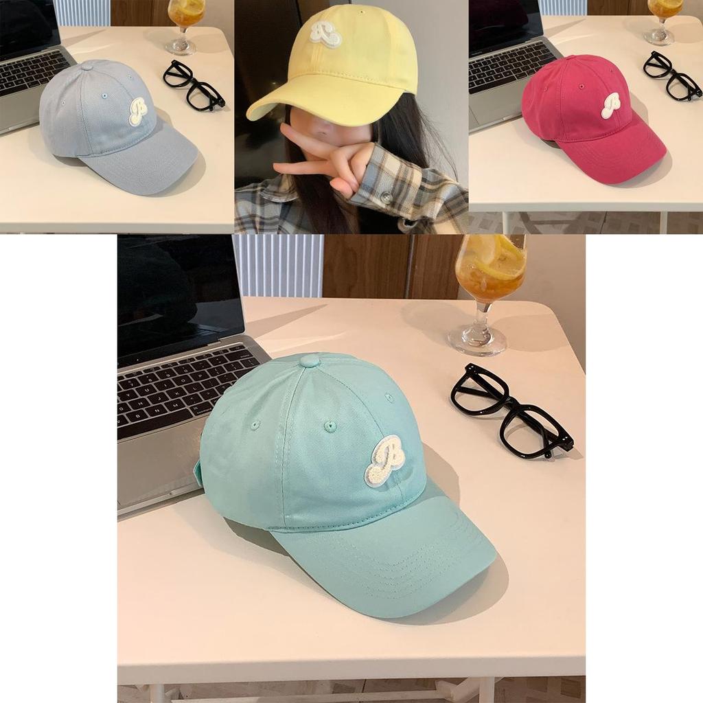 Stylish Korean Yellow Letter Embroidered Baseball Cap For Women Spring Summer 2024