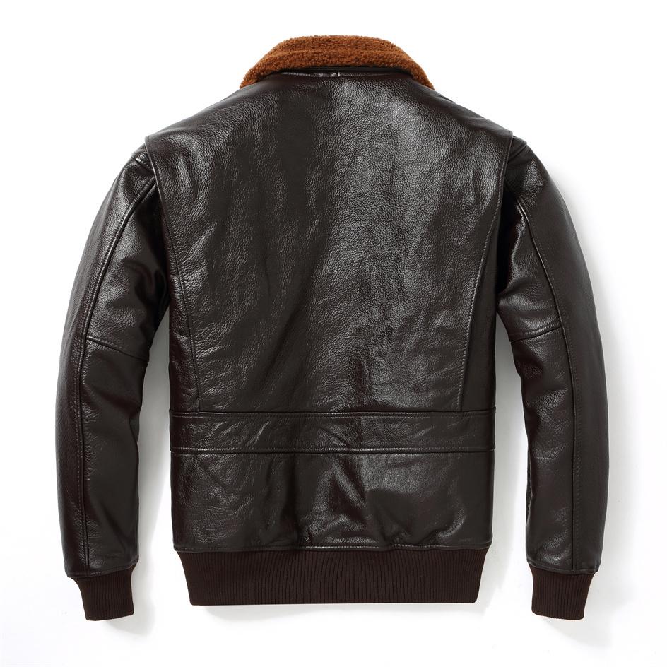 Черная мужская зимняя куртка пилота G1 в стиле милитари, европейский размер, подкладка из натуральной толстой яловой кожи, авиационные пальто из натуральной кожи