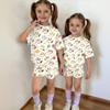 Kids Casual Short Sleeve Top and Shorts Set Animal Print Lightweight Comfortable Summer Outfit for Boys and Girls