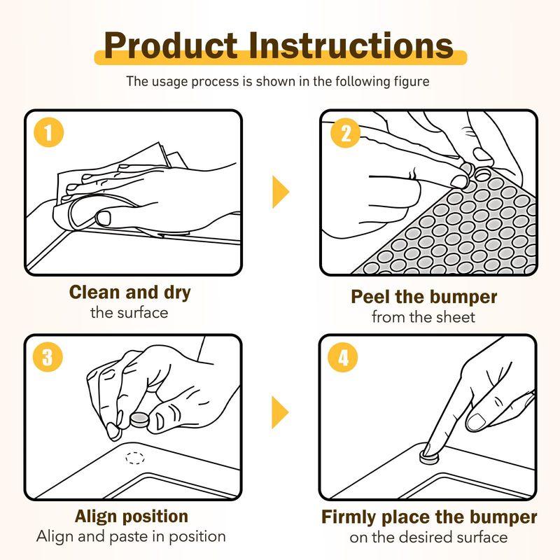 100pcs Adhesive Rubber Feet Silicone, Slam Stopper Non Slip Furniture Pads Wall Protector for Cutting Board, Drawers, Cabinet