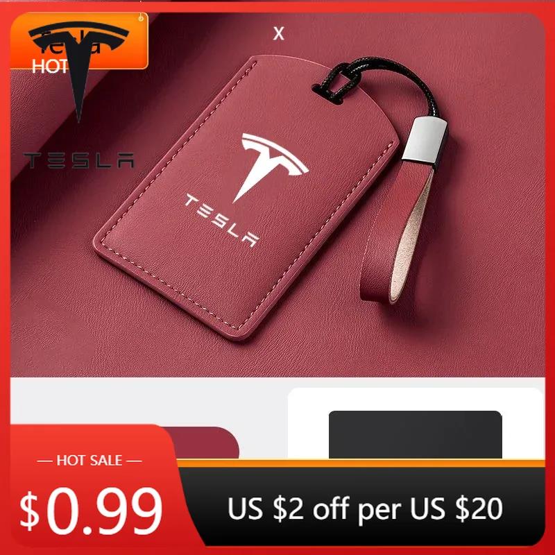 Автомобильная наклейка Чехол-защита для смарт-карты-ключа NFC Tesla из новой кожи Чехол-оболочка Брелок Для Tesla Model 3 Model S X Y Брелок Аксессуары