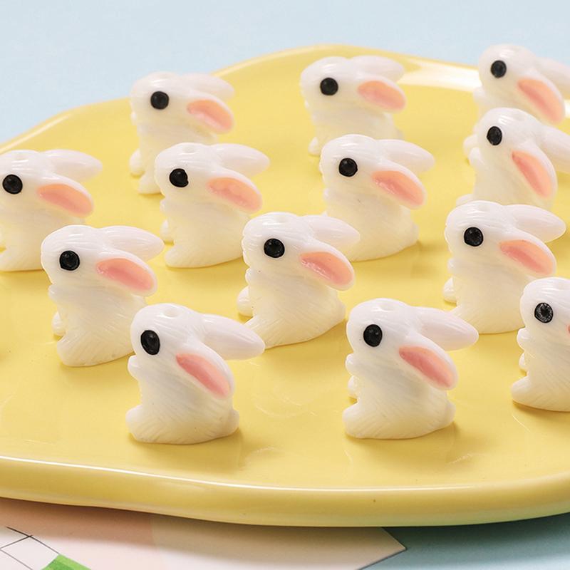 Белый керамический мультяшный абстрактный кролик, бусины ручной работы, ювелирные аксессуары