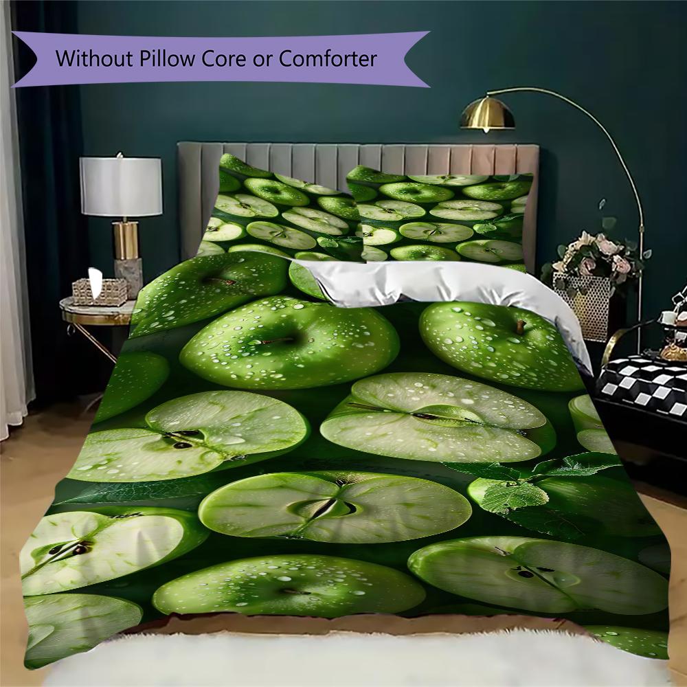 1PC Food Theme Bedding Quilt Set Quilt Cover Pillowcase Home Decoration Birthday Gift (1 * duvet cover + 2 * pillowcase, without core)A2