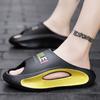 Мужские тапочки без шнуровки на платформе, новинка 2024 года, летние новые легкие нескользящие шлепанцы из ЭВА на мягкой подошве для ванной комнаты, уличная пляжная обувь