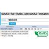 TONE Socket Set (12-Point with Holder) HD306, 9.5mm (3/8") Drive, Includes 6 Pieces