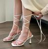 Fashion 2025 Women's Summer Cross Strap Designer Party High Heel Shoes Stiletto Sandals Daily Office Fashion Womens Thin Heels Sandals