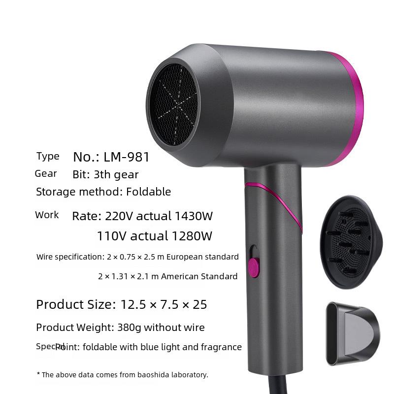 Складной фен высокой мощности для салона и дома с технологией отрицательных ионов