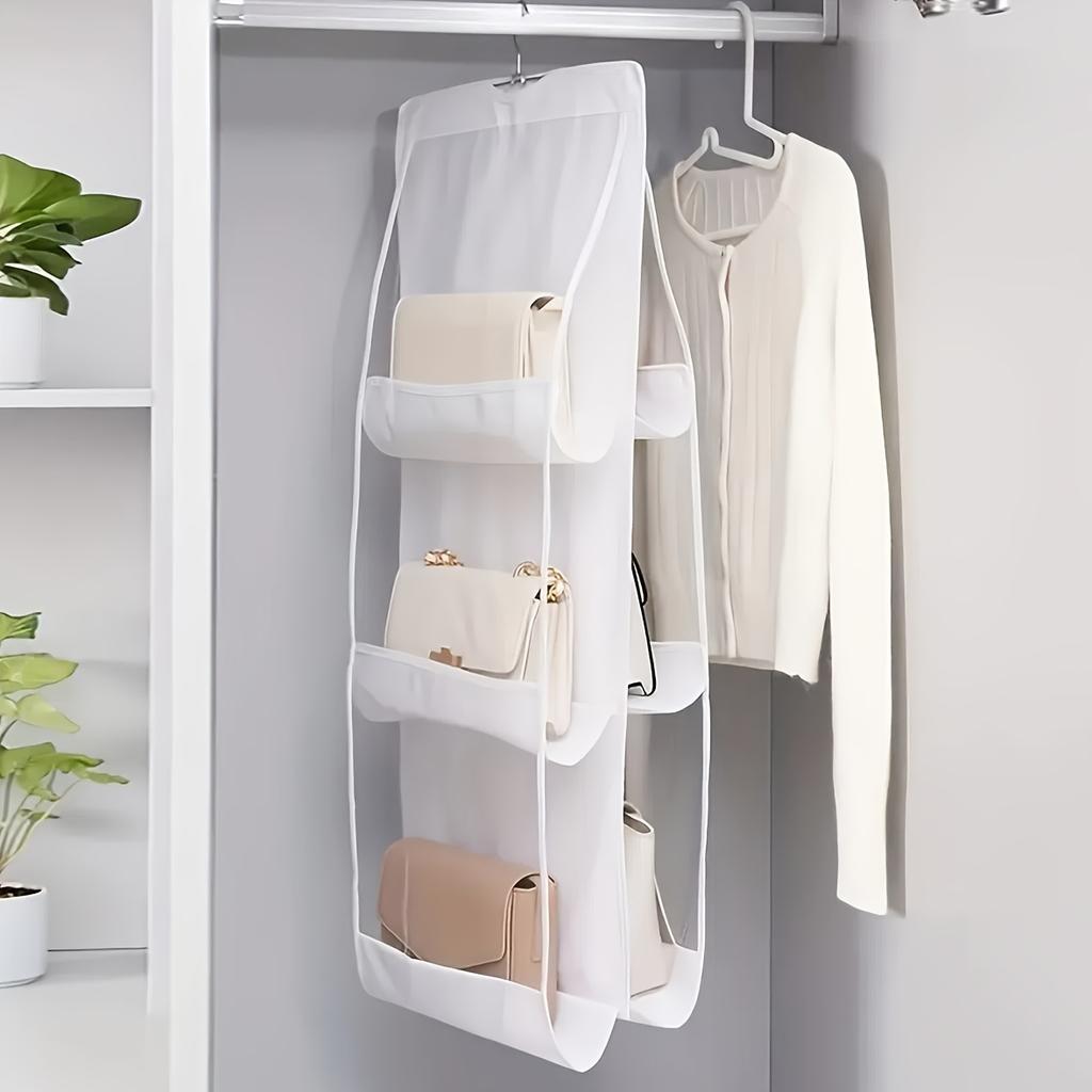 Multi Layer Hanging Bag Organizer, Space Saving Wardrobe Storage, Dust-Proof Handbag Clip, Convenient Hanging Design for Women's Fashion Accessories