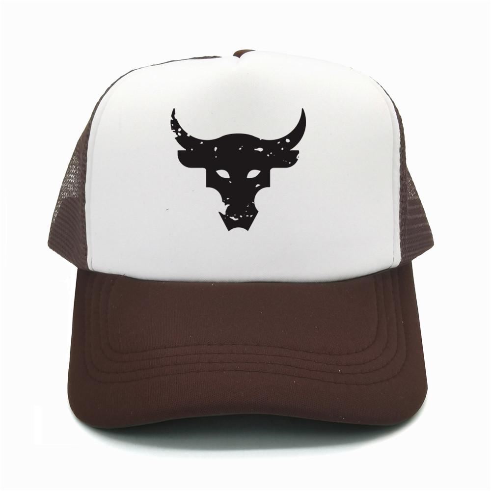 Dwayne Johnson Brahma Bull Tattoo Trucker Cap Unisex Baseball Caps Cool Summer Mesh Net Dwayne Johnson Hat Snapback Hats MZ