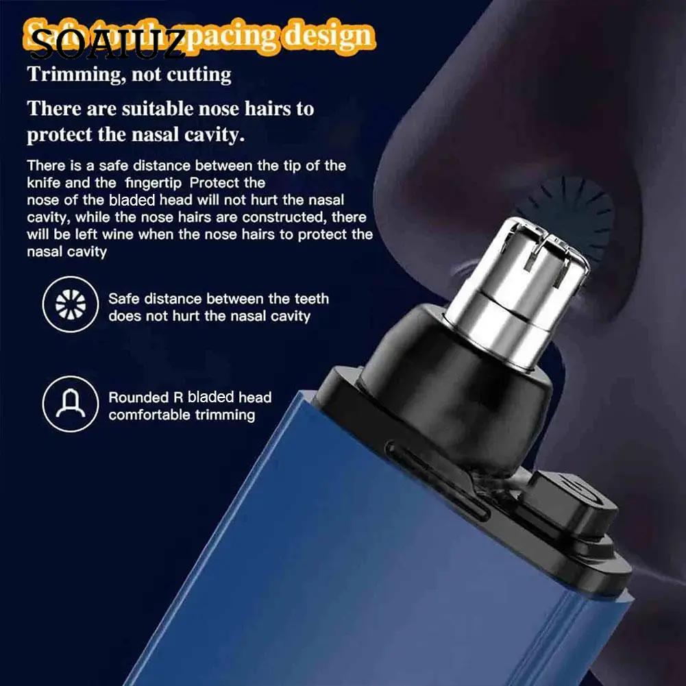 Портативный триммер для волос в носу, перезаряжаемый от USB, триммер для ушей в носу, мини-очиститель для волос в носу, электрическое удаление волос в носу