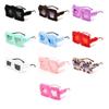 Soft Fluffy Plush Sunglasses Style Novelty Glasses Trendy Winter Shades for Women