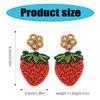 Милые серьги с фруктовыми бусинами и стразами, изысканные серьги-капли с бусинами в виде клубники и цветка, уникальные серьги для вечеринки