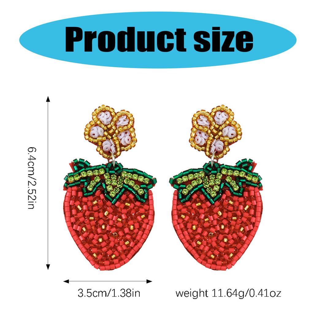 Милые серьги с фруктовыми бусинами и стразами, изысканные серьги-капли с бусинами в виде клубники и цветка, уникальные серьги для вечеринки