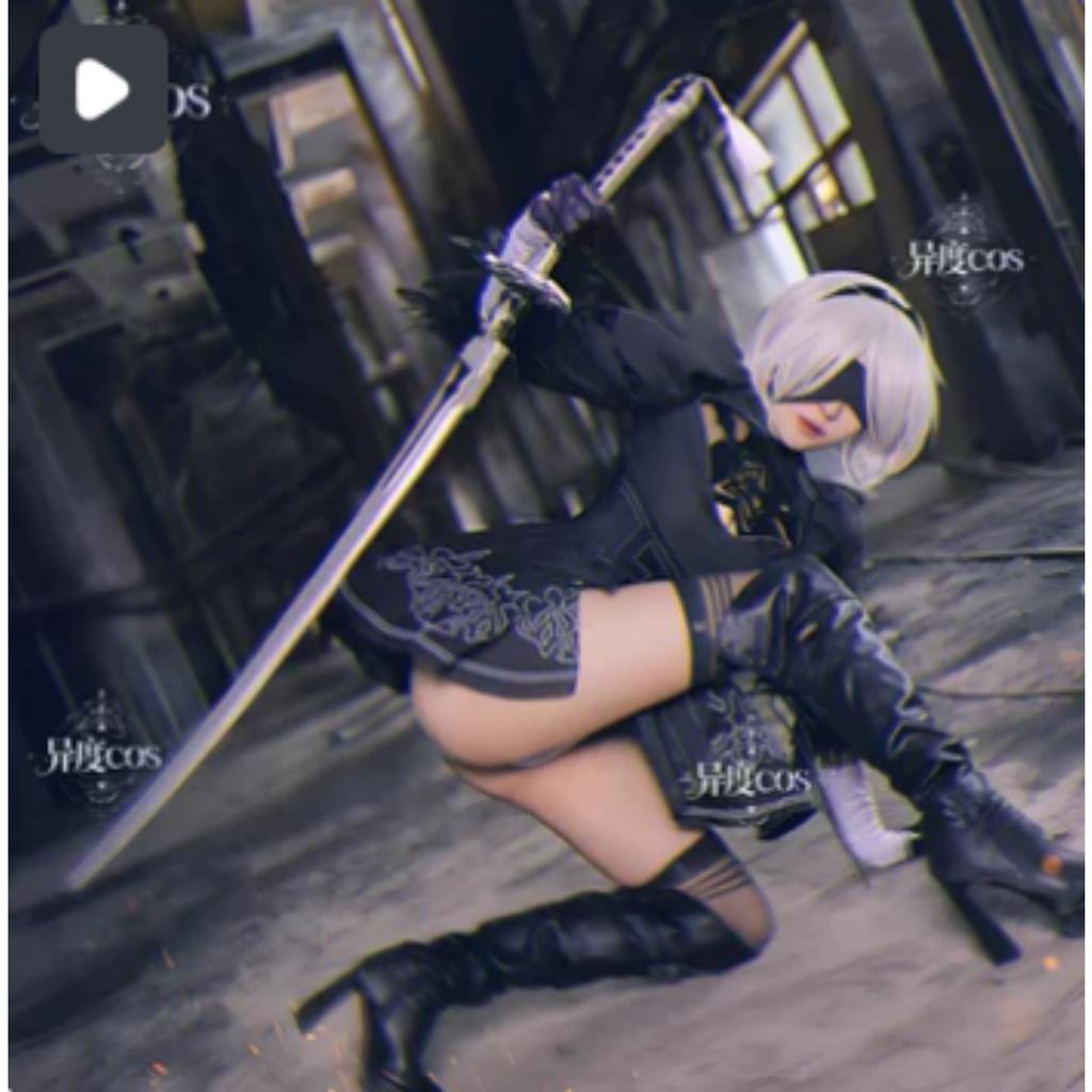 Аниме Nier Automata Косплей 9S Yorha 2B Косплей Костюм Мужской Женский Костюм Парик Маскировочный Костюм Плюс Размер Необычные Вечерние Черное Платье