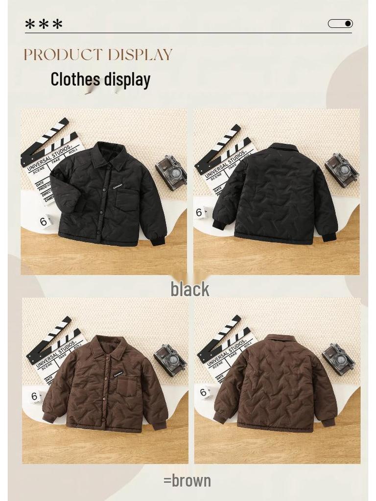 Детская теплая куртка с толстой хлопковой подкладкой для осени/зимы - Теплая школьная форма